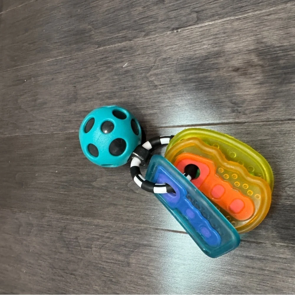Colorful Baby Infant Rattle Teething Ring Key Toy Set